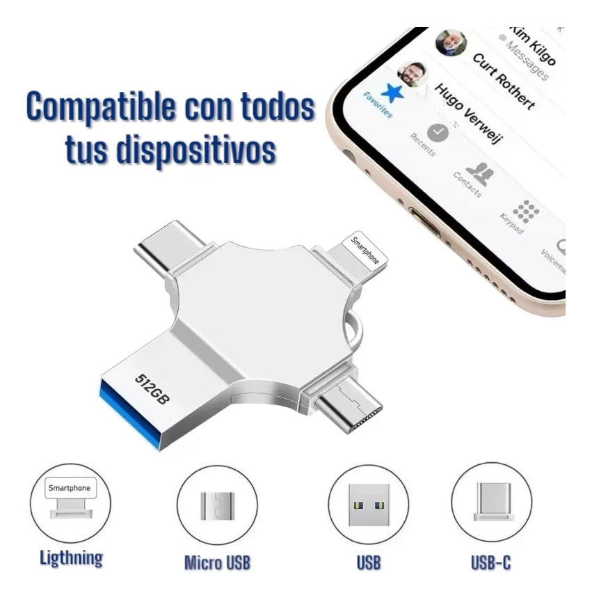 Pendrive 4 en 1 Multidispositivo