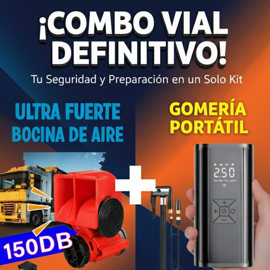Bocina Tipo Camión + Inflador Digital Portátil - Kit Completo