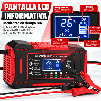 Cargador inteligente de batería 12 V 6 A con mantenimiento