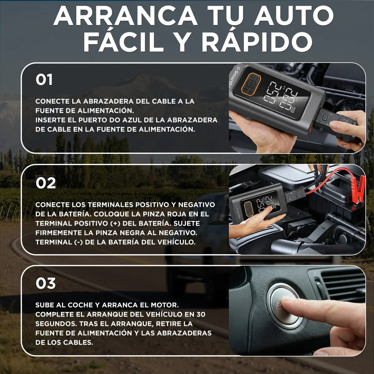 Arrancador cargador de baterías 5 en 1