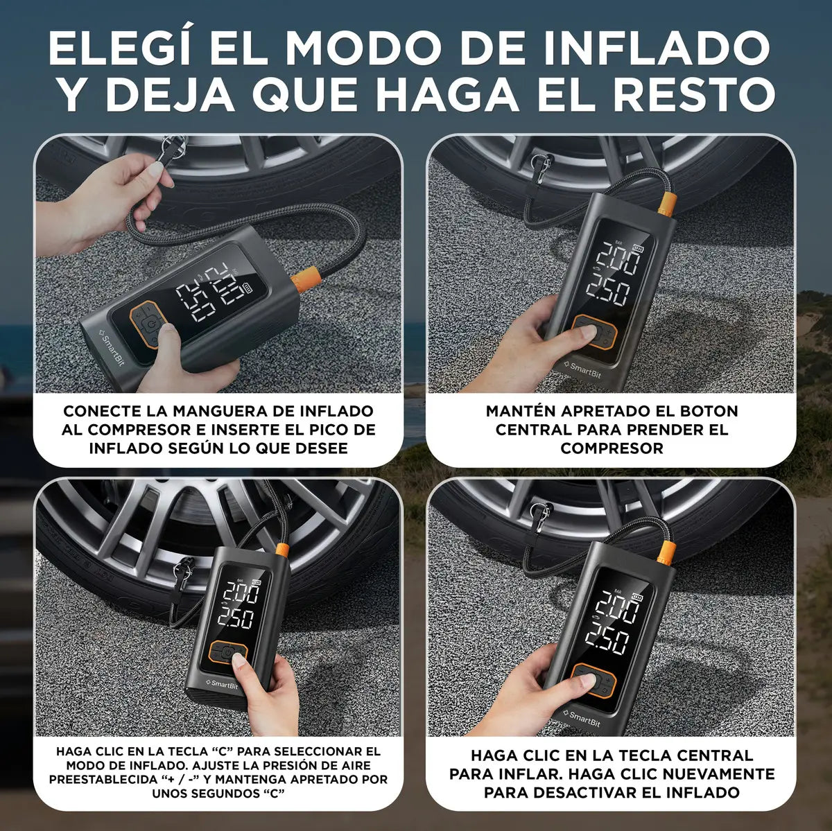 Arrancador cargador de baterías 5 en 1