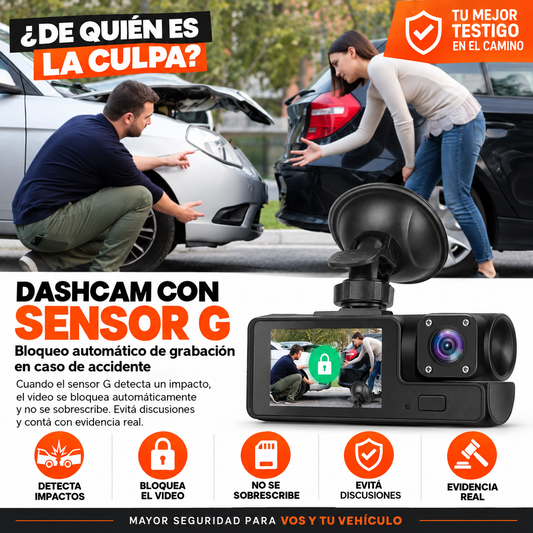 Cámara DVR para auto Vision360 con cámara frontal Full HD y trasera de estacionamiento