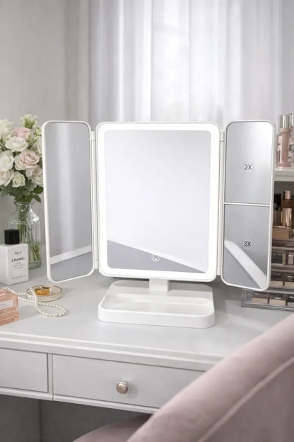 Espejo led triple maquillaje
