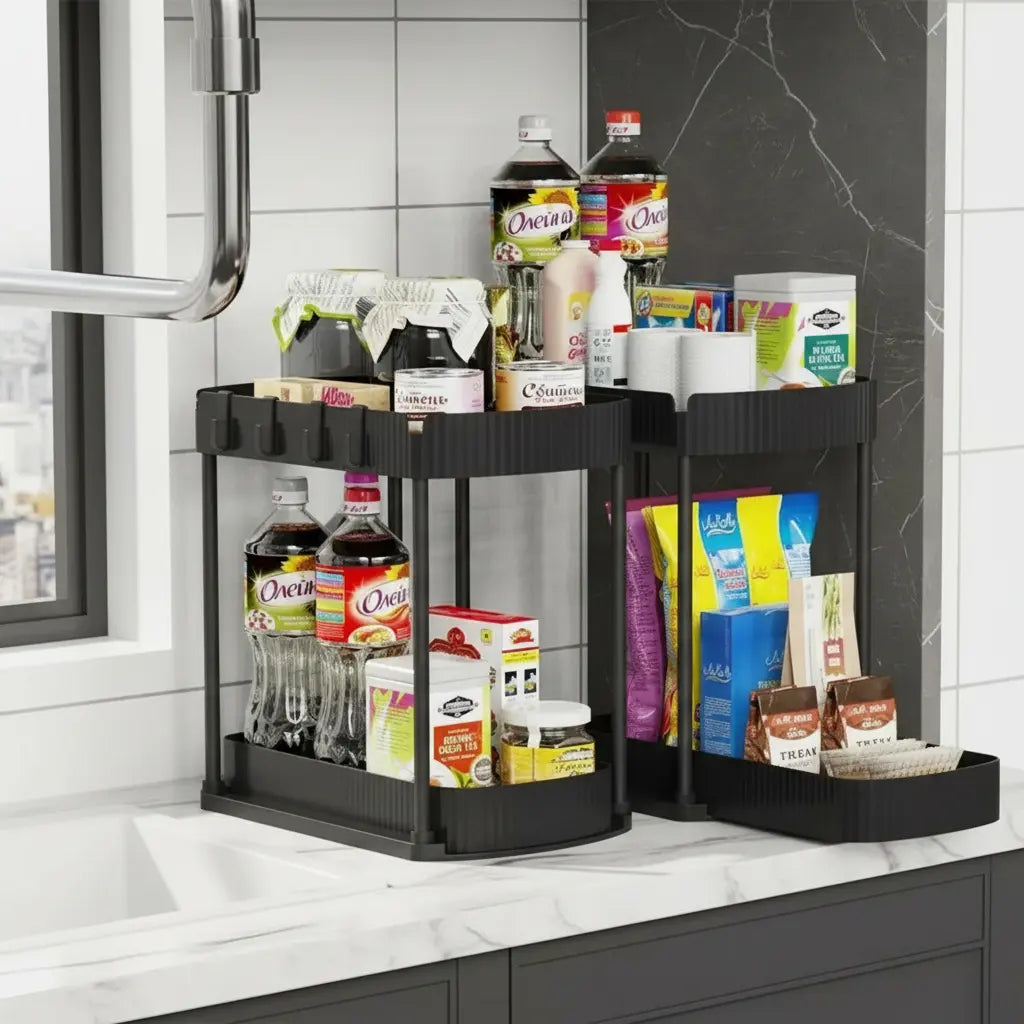Organizador Bajo Mesada Deslizable para Cocina y Baño