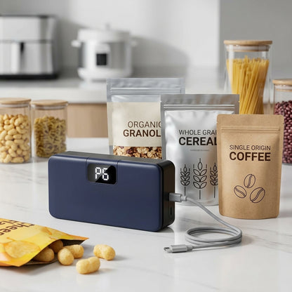 Selladora Térmica Pro 2-en-1: Cierre Hermético Recargable con Display Digital