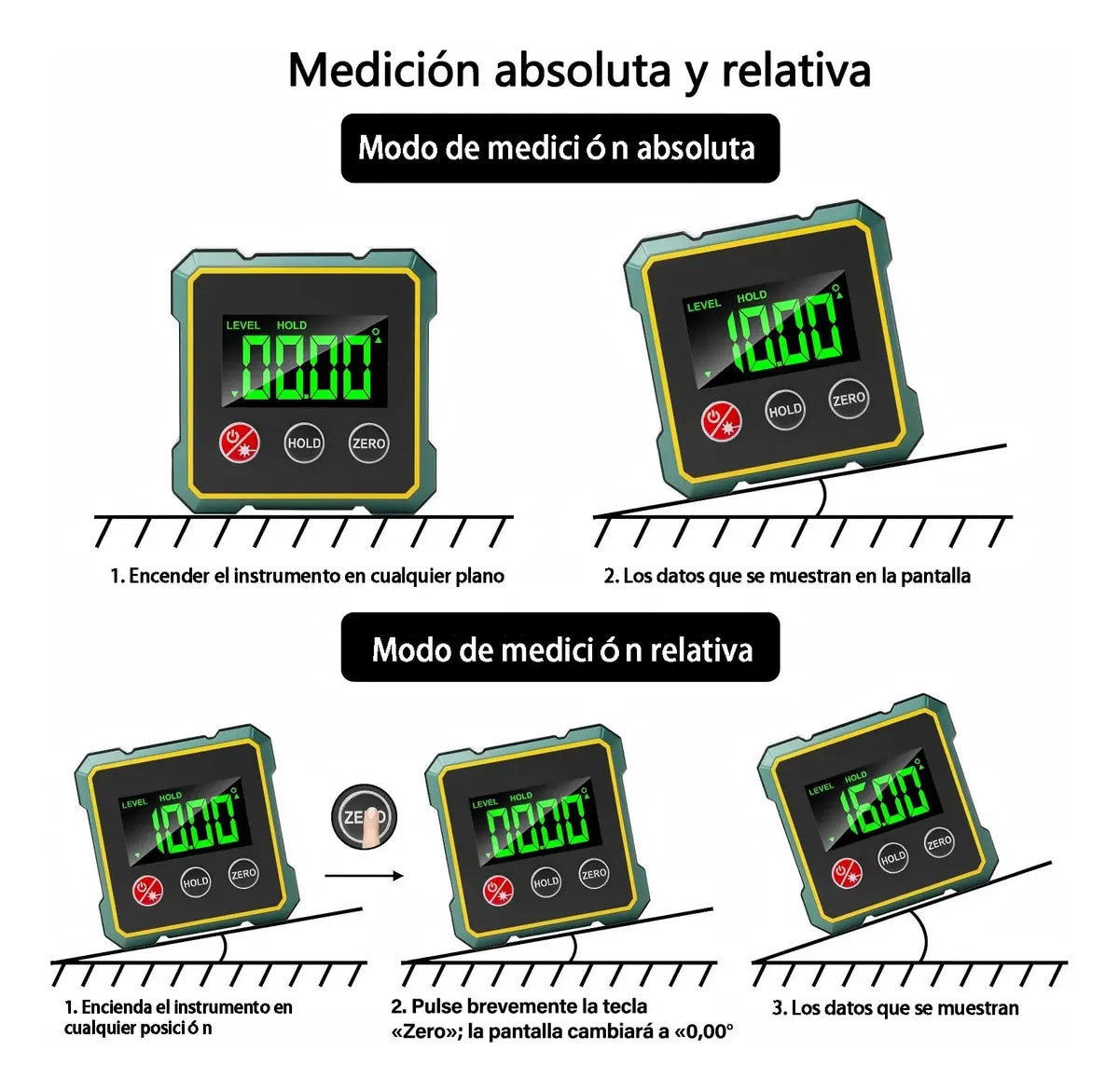 Nivel Digital 360° con Láser Doble, Base Magnética y Batería Recargable