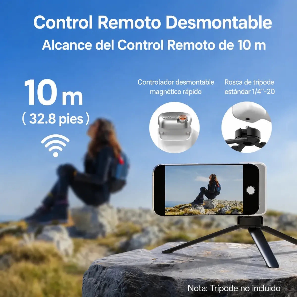 Grip Bluetooth Magnético para Celular con Control Remoto
