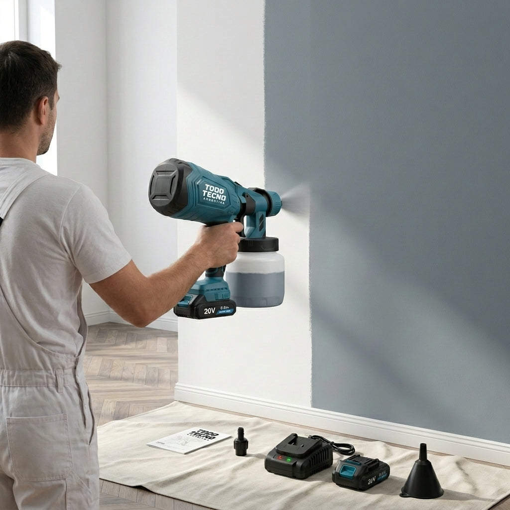 Pistola de Pintar Inalámbrica 20V — 2 Baterías Incluidas