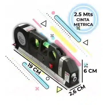 Nivel Regla cinta métrica láser 3 burbujas