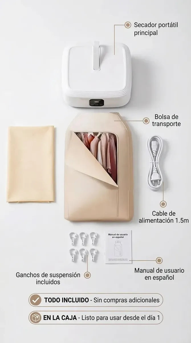 Secador de ropa eléctrico para interior - vista lateral