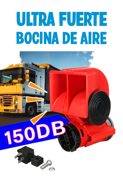 Bocina Tipo Camión + Inflador Digital Portátil - Kit Completo