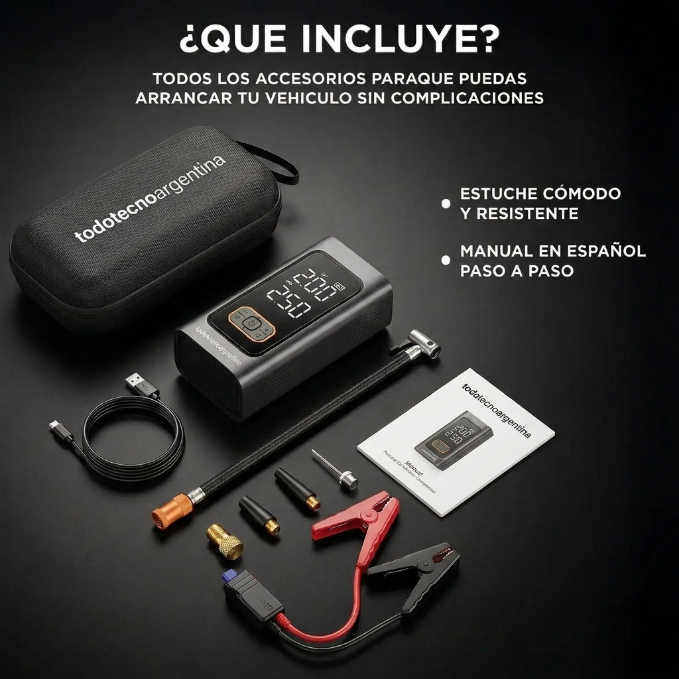 Arrancador cargador de baterías 5 en 1