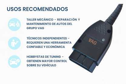 Escáner Diagnóstico VCDS VAG Volkswagen Audi Seat - Cable OBD2 Original