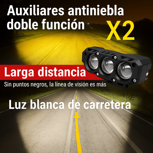 Faros LupaLed Triple Iluminación Universal X2 - TodoTecnoArgentina