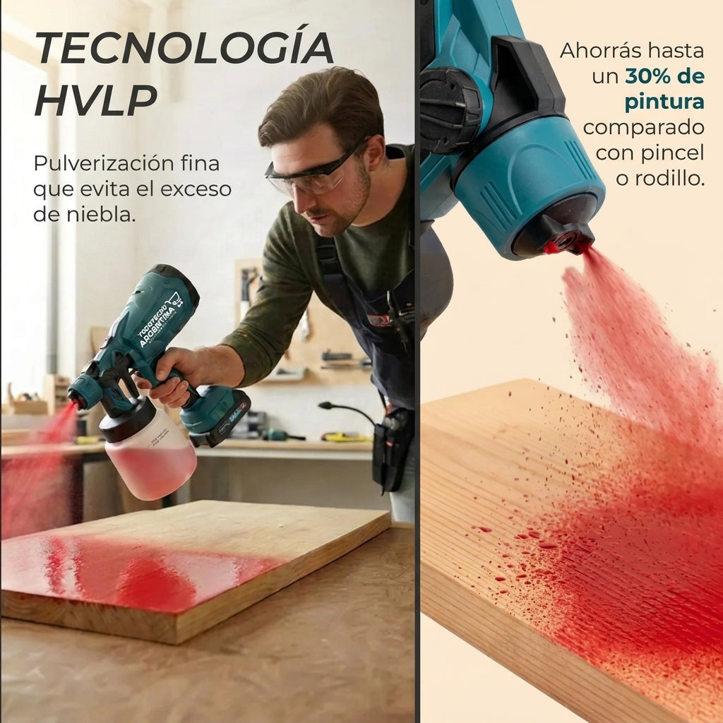 Pistola de Pintar Inalámbrica 20V — 2 Baterías Incluidas