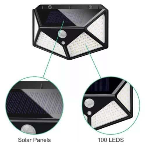 Lampara led x4 reflector solar 100 wats - TodoTecnoArgentina