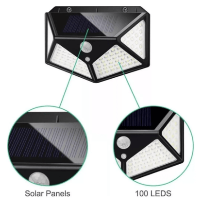 Lampara led x4 reflector solar 100 wats - TodoTecnoArgentina