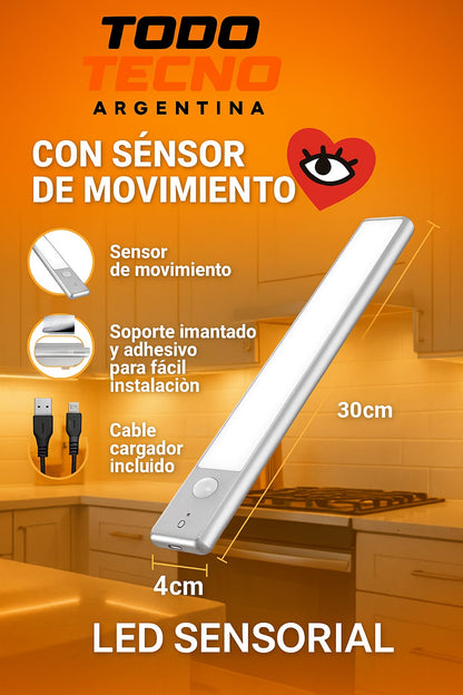 Barra LED con Sensor de Movimiento Recargable USB