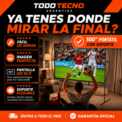 Pantalla para Proyector 100" con Soporte Plegable Portátil