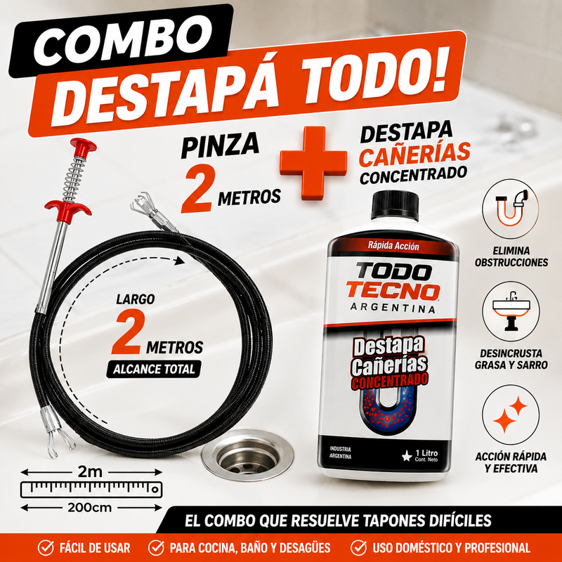 Pinza Flexible Desobstructora para Cañerías