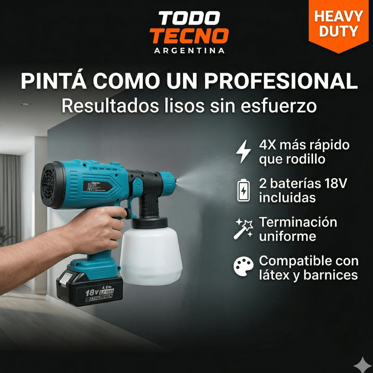 Pistola de pintar inalámbrica 18V - comprar Argentina