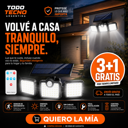 Reflector Solar LED con Sensor de Movimiento
