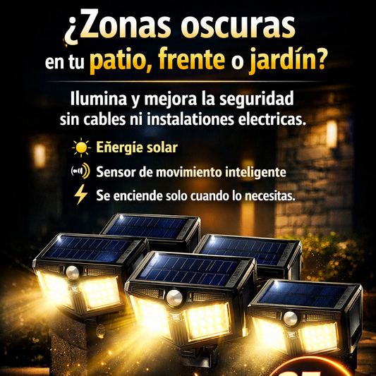 Reflector Solar LED con Sensor de Movimiento X2 o X4