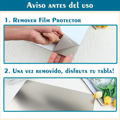 Tabla de Corte de Acero Inoxidable Premium Antibacteriana
