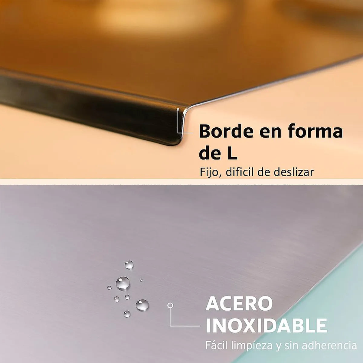 Tabla de Corte de Acero Inoxidable Premium Antibacteriana