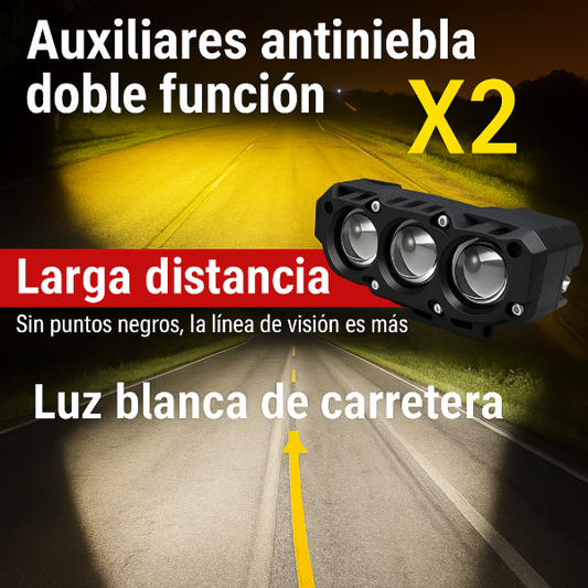 Faros LupaLed Triple Iluminación Universal X2