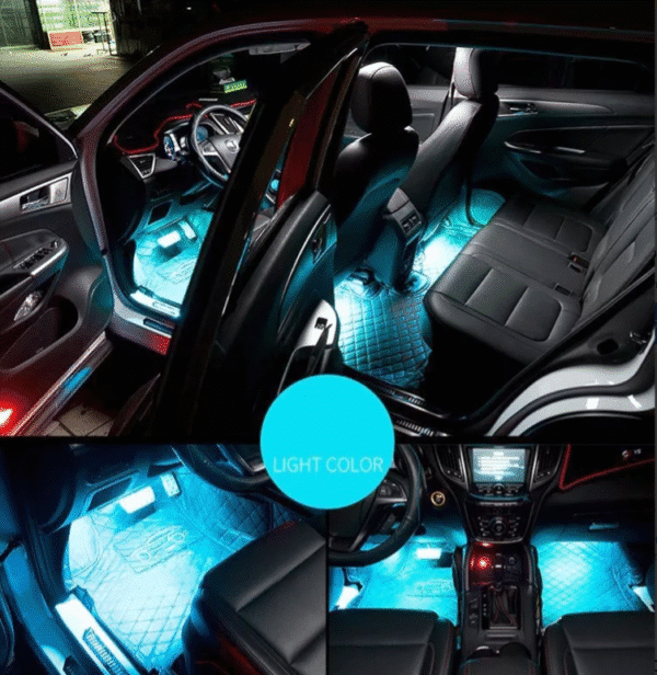 4 Tiras Led RGB Control Remoto Luz Interior Autos - Image 2