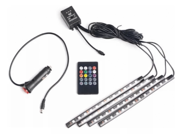 4 Tiras Led RGB Control Remoto Luz Interior Autos - Image 4