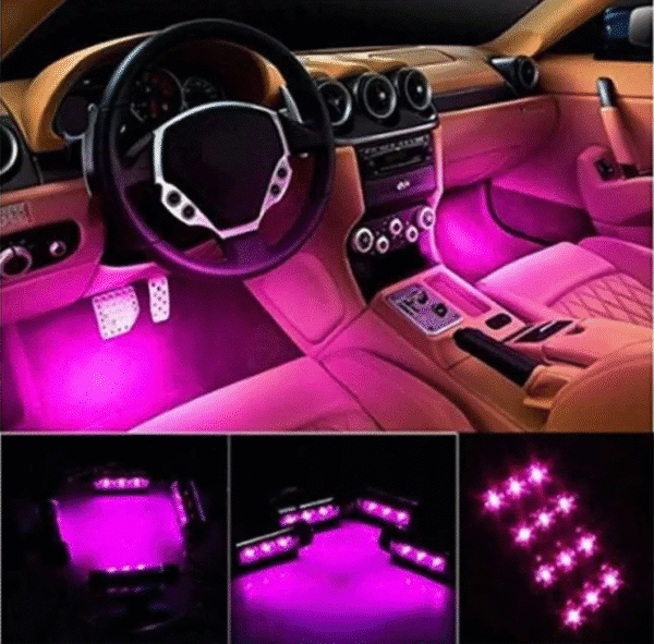 4 Tiras Led RGB Control Remoto Luz Interior Autos - Image 5