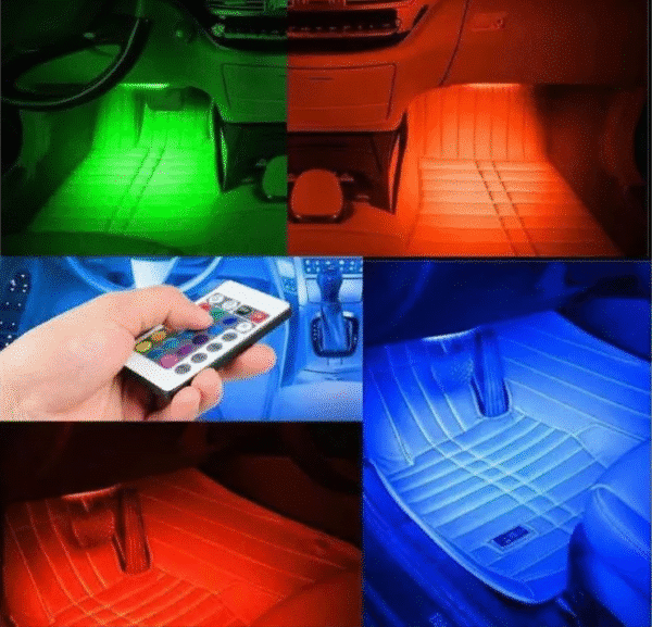 4 Tiras Led RGB Control Remoto Luz Interior Autos - Image 6