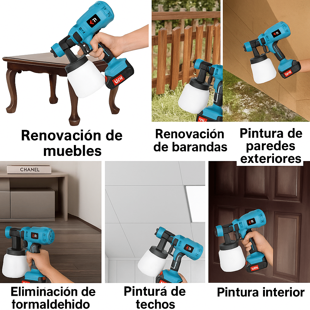 Pistola inalámbrica TodoTech en acción